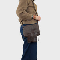 Sacoche en cuir recyclé