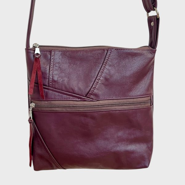 Sacoche en cuir recyclé