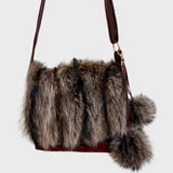 Sacoche à rabat de fourrure