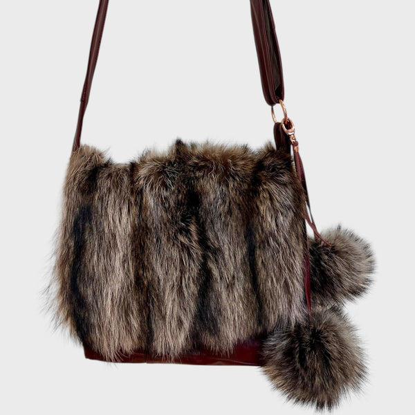 Sacoche à rabat de fourrure