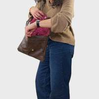 Sacoche en cuir recyclé