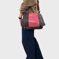 Sacoche en cuir recyclé