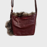 Sacoche à rabat de fourrure