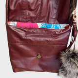 Sacoche à rabat de fourrure