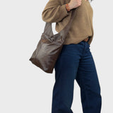 Sacoche en cuir recyclé