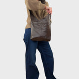Sacoche en cuir recyclé