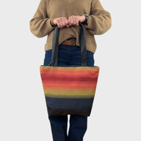 Sacoche en tissus et cuir recyclé