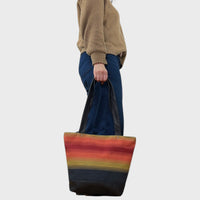 Sacoche en tissus et cuir recyclé