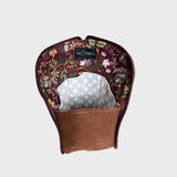 Pochette/coffre à crayons (fleurs mauves)